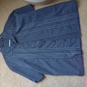 Men's washable silk button down bowling style